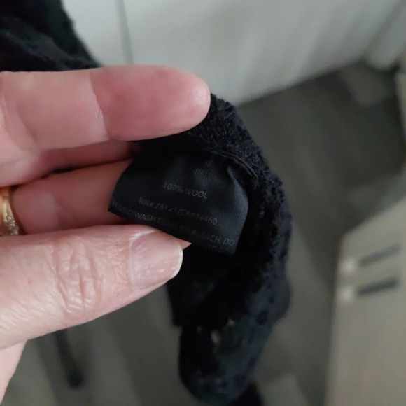 Eileen Fisher Wool lace Duster cardigan black size xsmall - Picture 10 of 10
